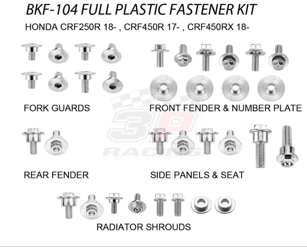 Accel комплект болтів пластику Honda