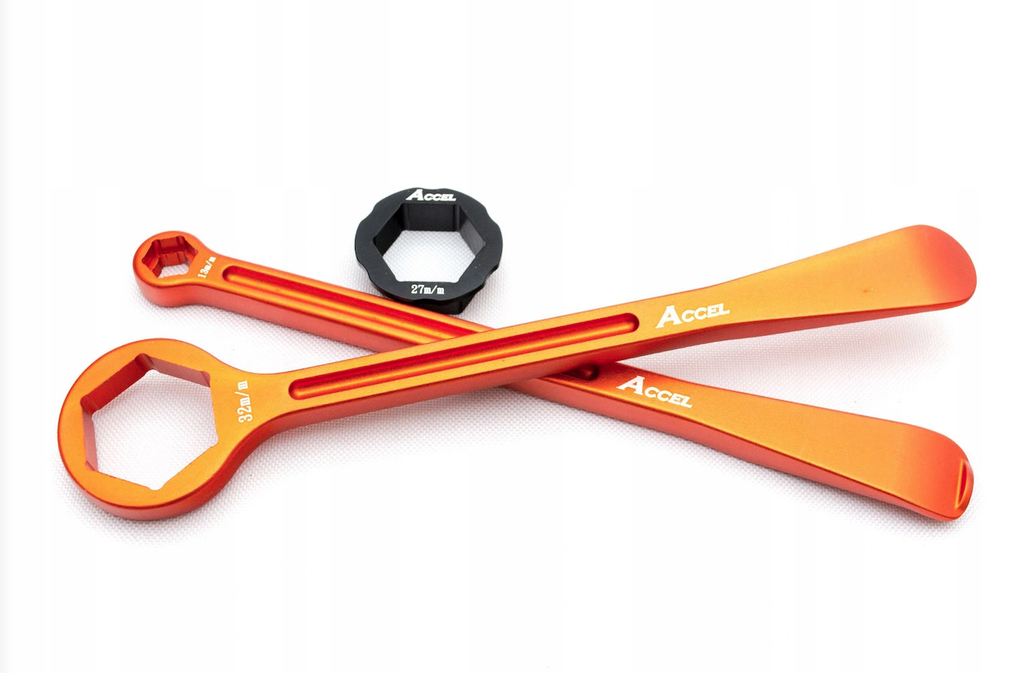 Accel комплект монтировок (23+24см) з ключами 10,13,27,32 мм Orange
