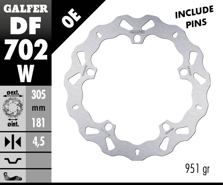 Galfer передній гальмівний диск WAVE FIXED BMW F/H/K/R 305x4.5mm