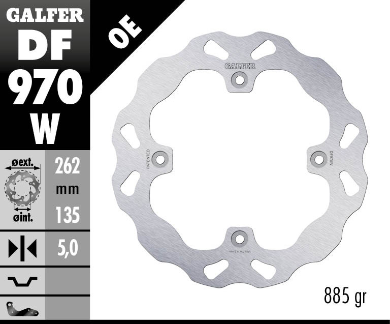 Galfer передній гальмівний диск CAN-AM MAVERICK X3 262x5mm