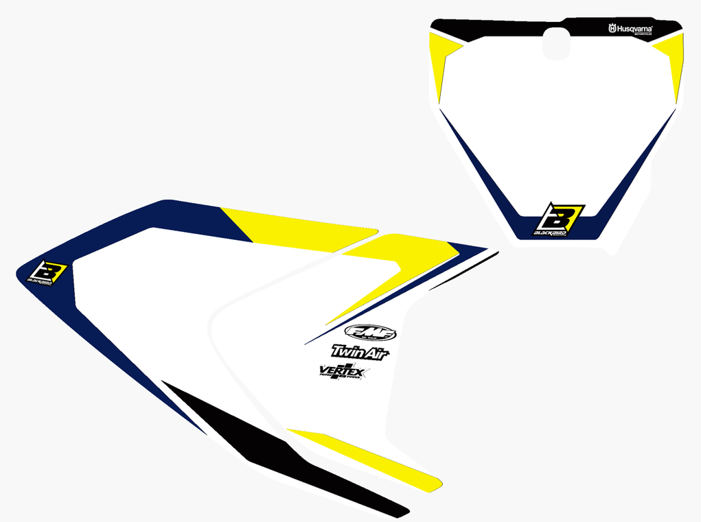 Blackbird наклейки під номер (табличка + задні боковинки) Dream 4 Husqvarna FC/TC 19-21