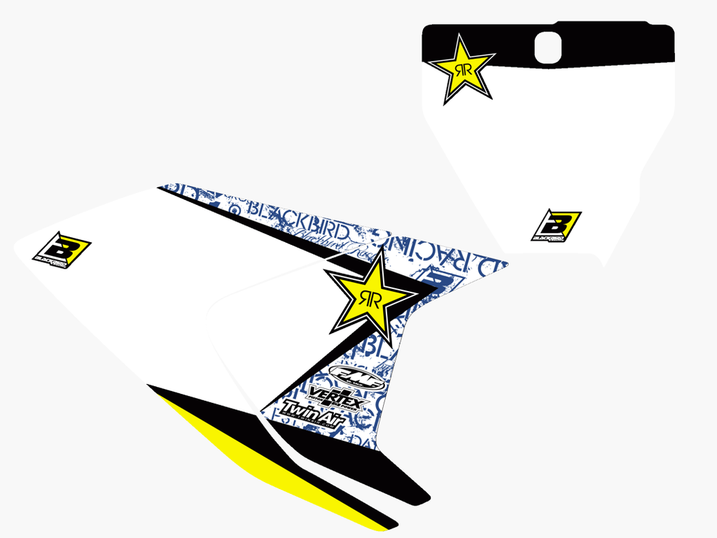 Blackbird наклейки під номер (табличка + задні боковинки) Rockstar Husqvarna FC/TC 16-18
