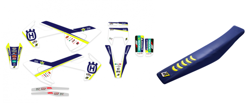 Blackbird комплект графіки та обшивка сидиння Replica Trophy Husqvarna FC/TC 16-18 / TE/FE 17-19