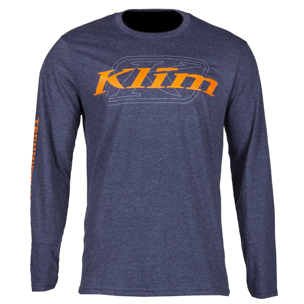Klim K Corp LS T XL Heathered Navy - Strike Orange 