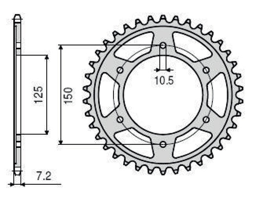 [SUN1-4553-43] Sunstar задня зірка 43 KTM 950/990/1190 Adventure / R LC8 '03-'16