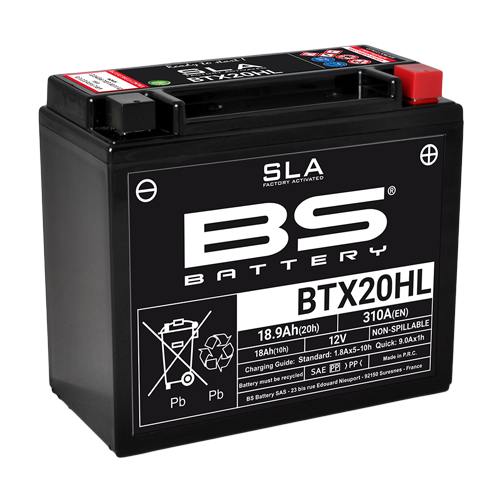 [300689] Акумулятор BS BTX20HL SLA (175 x 87 x 155) (12V 18.9Ah) чорний 300689																										