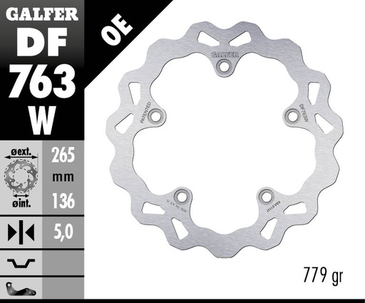 [DF763W] Galfer задній гальмівний диск WAVE FIXED BMW F/H/K/R/S 265x5mm
