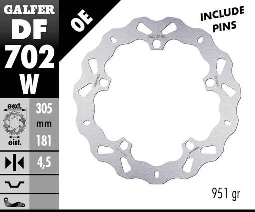 [DF702W] Galfer передній гальмівний диск WAVE FIXED BMW F/H/K/R 305x4.5mm
