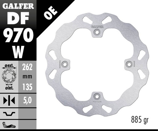 [DF970W] Galfer передній гальмівний диск CAN-AM MAVERICK X3 262x5mm