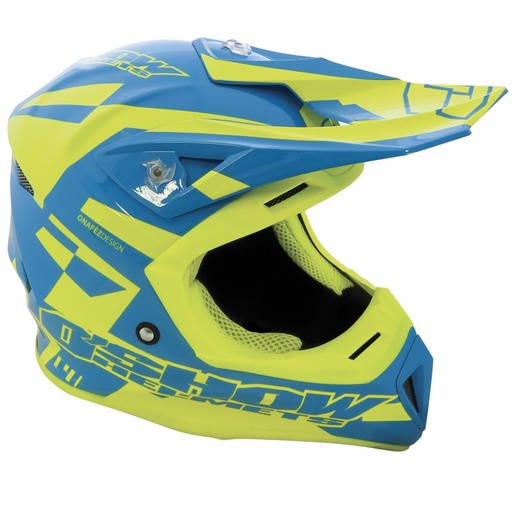 [HE/002/C4+XXL ] FM Oshow Helmet XXL Cyan/Yellow Fluo