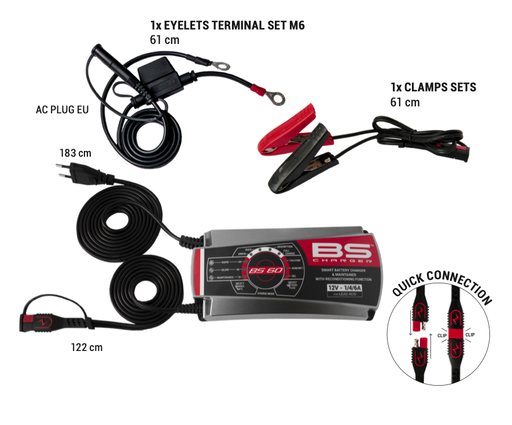 [700532] Зарядний пристрій BS 60 12V 1А/4А/6А  чорний 700532																					