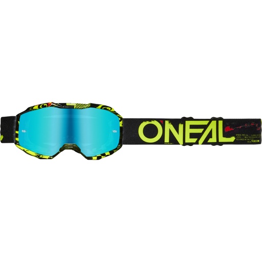 [6029-107] O'neal B-10 Youth Goggle ATTACK V.24 black/neon yellow - radium blue