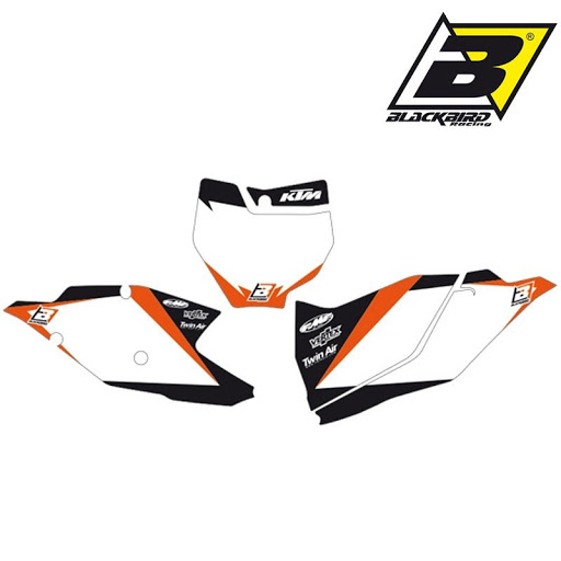 [6508/10] Blackbird наклейки під номер (табличка + задні боковинки) KTM SX-SXF 16-18 / EXC 17-18