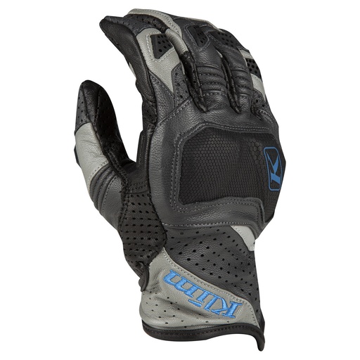 [3924-000-130-630 ] Klim Badlands Aero Pro Short Glove MD Gray - Kinetik Blue 